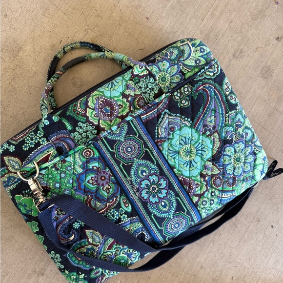 Vera Bradley Handbags - Vera Bradley Floral Green and Blue Women's Computer Workstation Bag